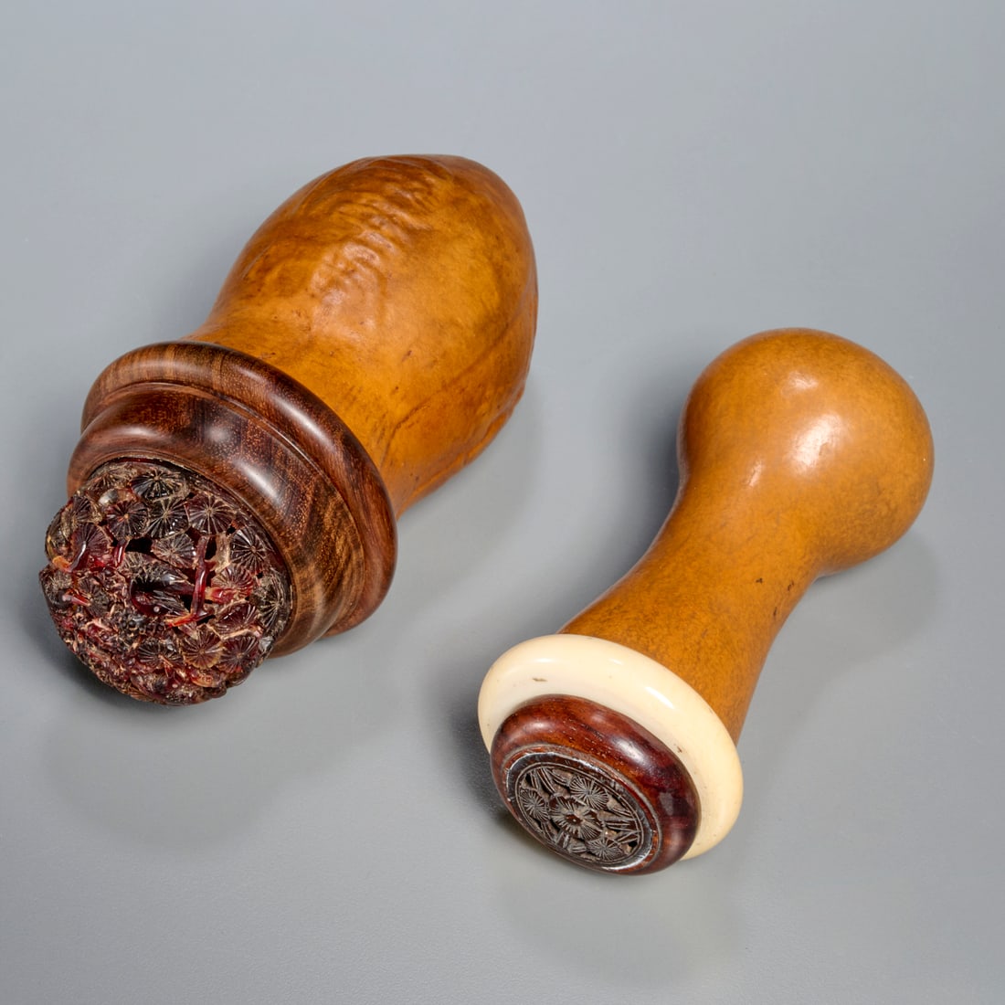 (2) Antique Chinese gourd cricket cages (1 of 5)