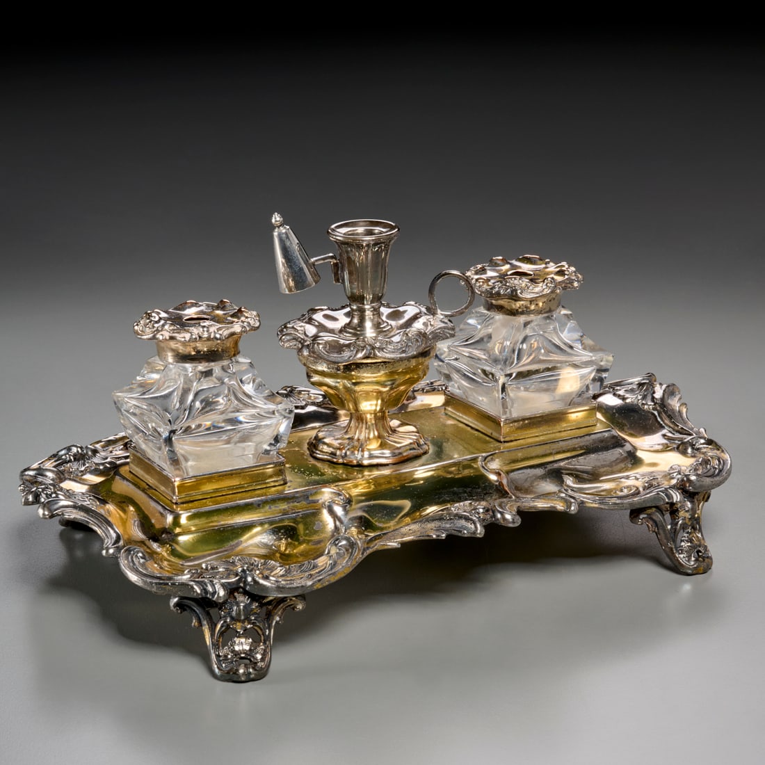 Victorian silverplate inkstand (1 of 7)