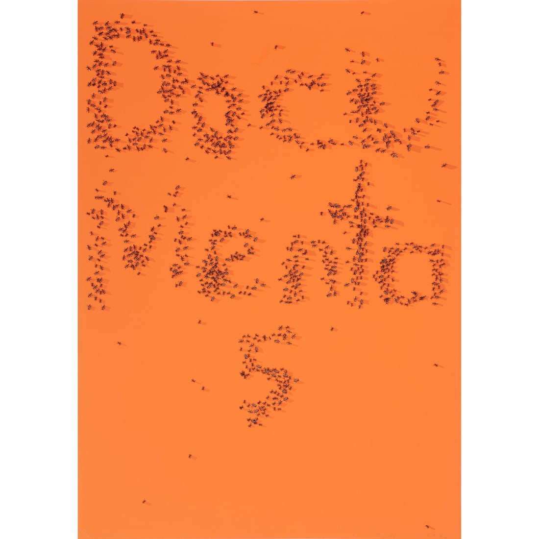 Ed Ruscha, screenprint, 1972: Ed Ruscha, screenprint, 1972, Ed Ruscha (American, b. 1937), "Documenta 5", screenprint in colors on heavy wove paper, pencil signed "E. Ruscha" and dated lower right, numbered 118/150 lower left, cop