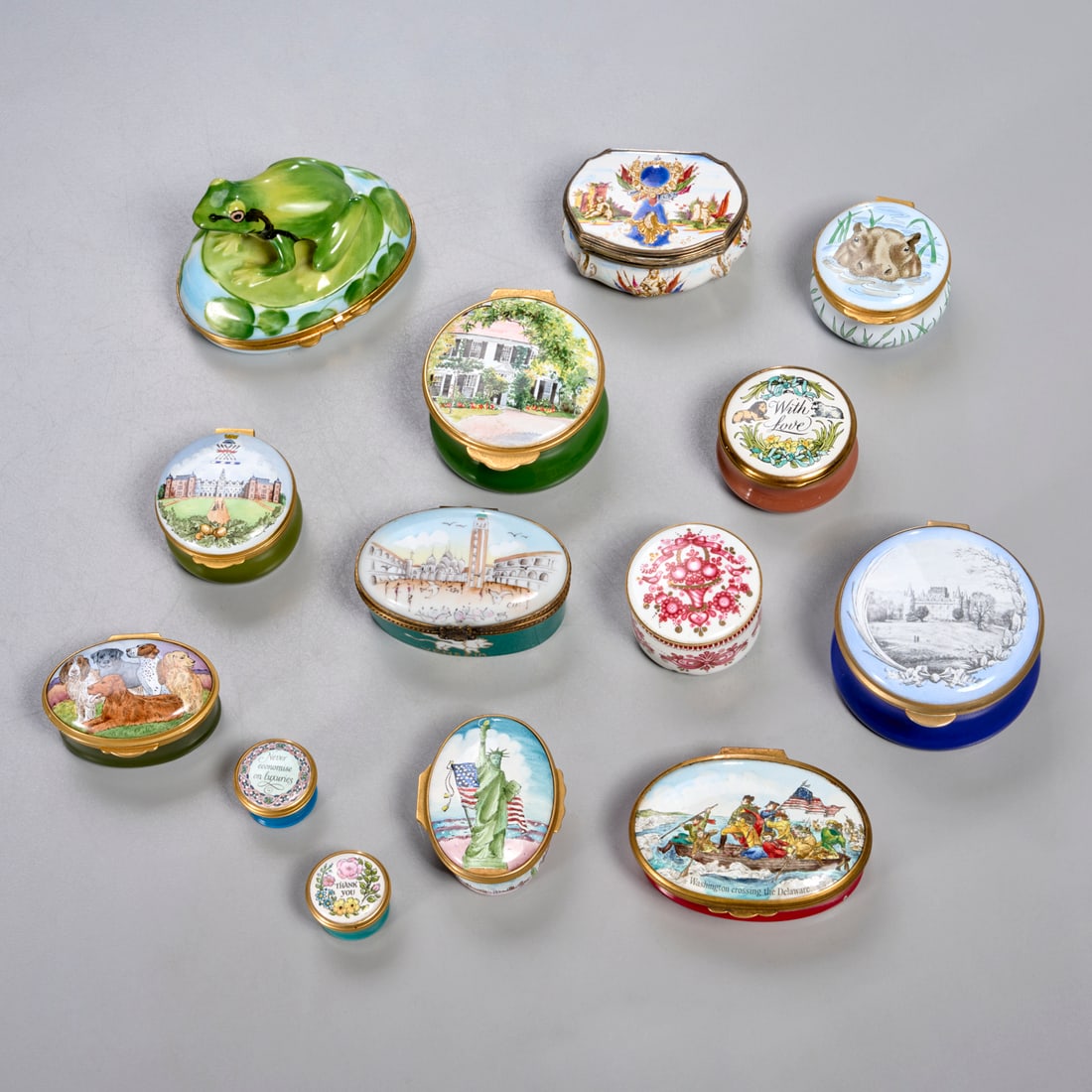 Porcelain & enamel patch box collection (1 of 9)