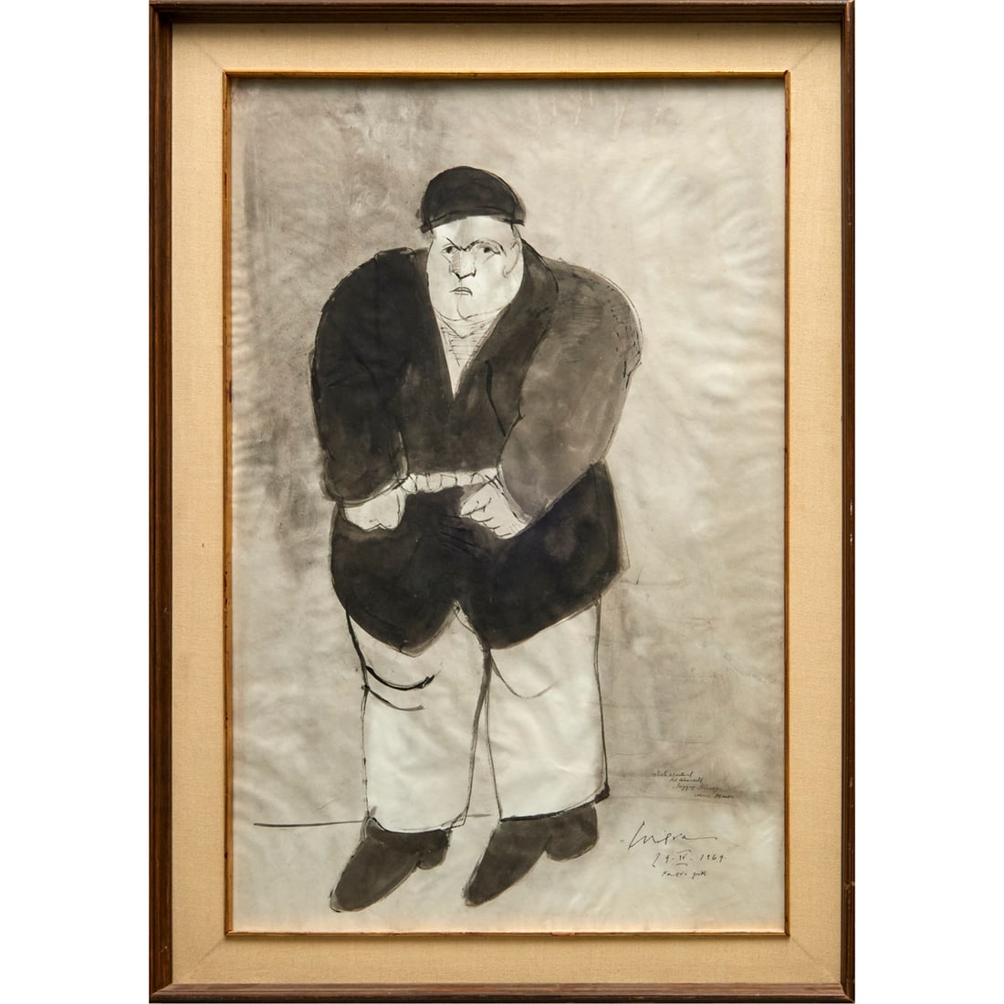 Jose Luis Cuevas, large ink & wash on paper, 1969 (1 of 7)