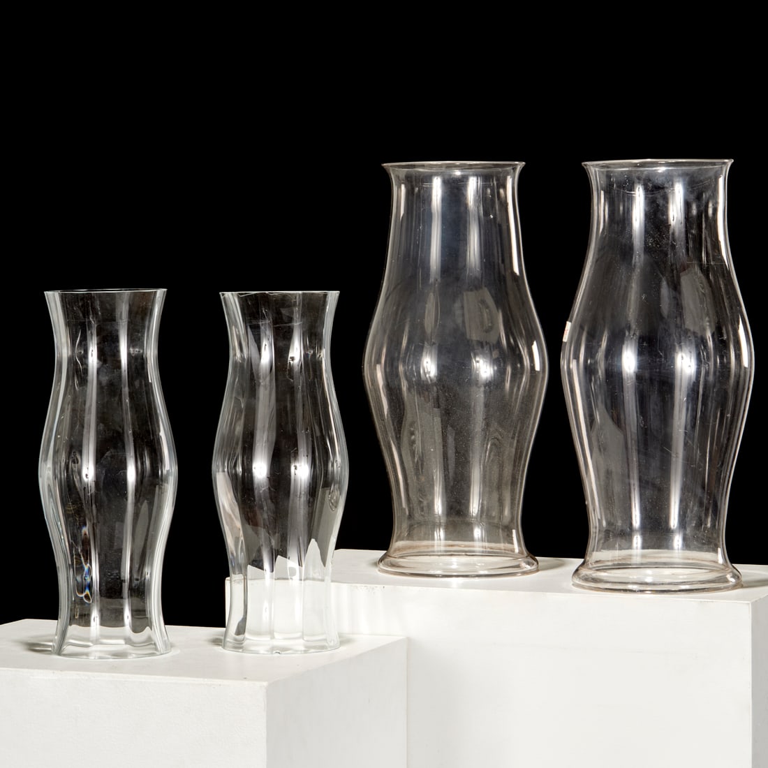 Group (4) colorless glass hurricane shades (1 of 5)