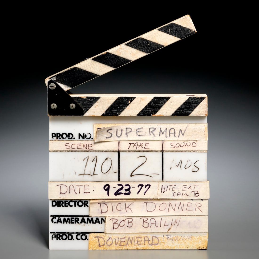 Superman The Movie, production used clapboard (1 of 5)