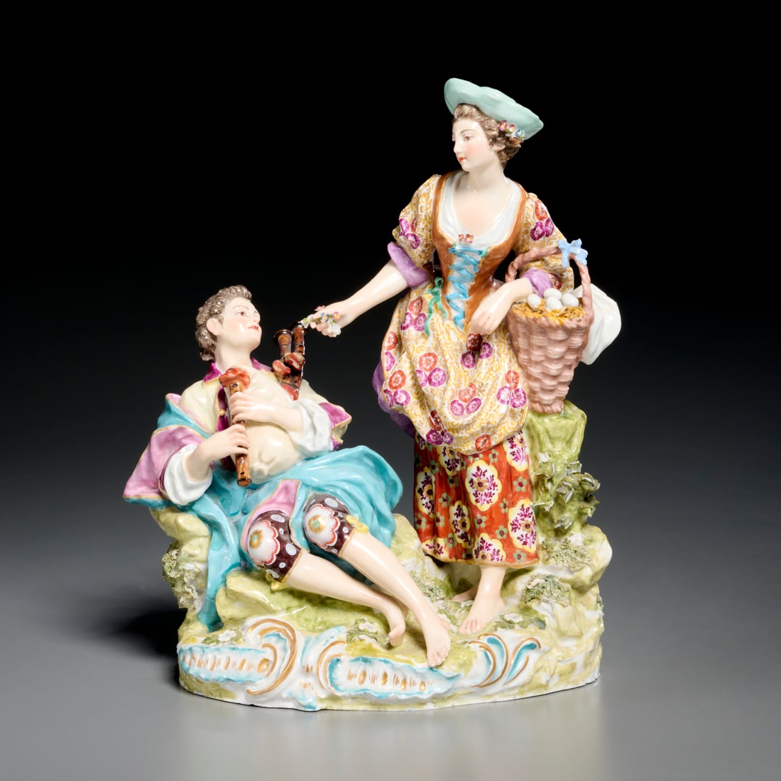 Large Chelsea Derby style porcelain figural group (1 of 9)