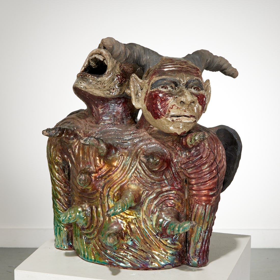Studio Pottery, large sculpture of twin demons (1 of 7)
