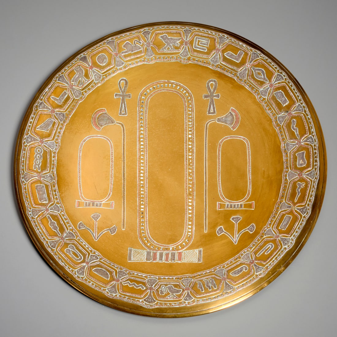 Egyptian Revival mixed metal charger (1 of 6)