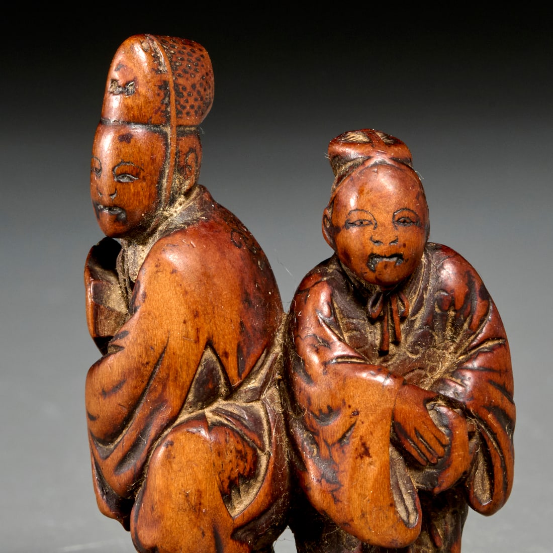 (2) Edo Period Katabori netsuke - 2