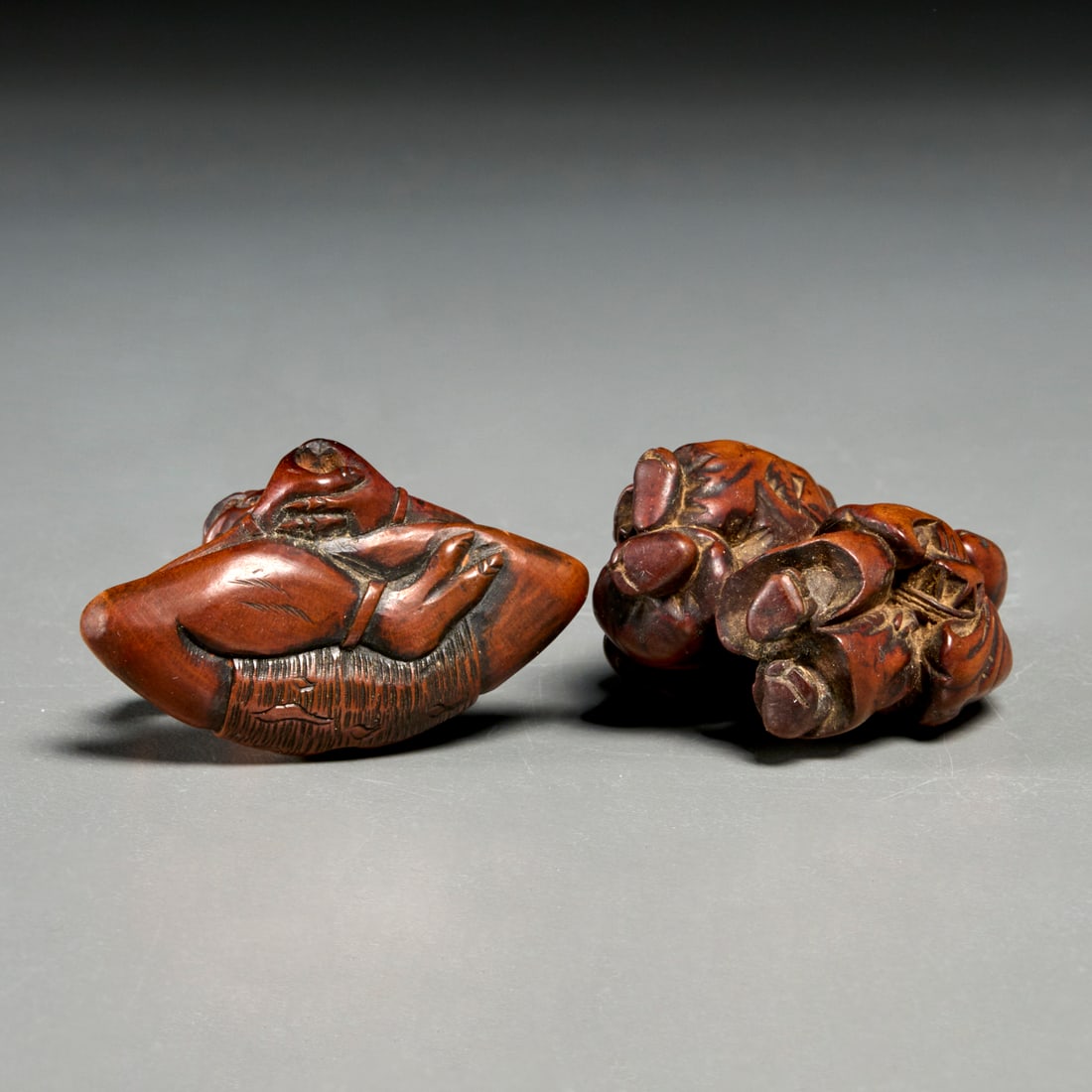 (2) Edo Period Katabori netsuke - 5