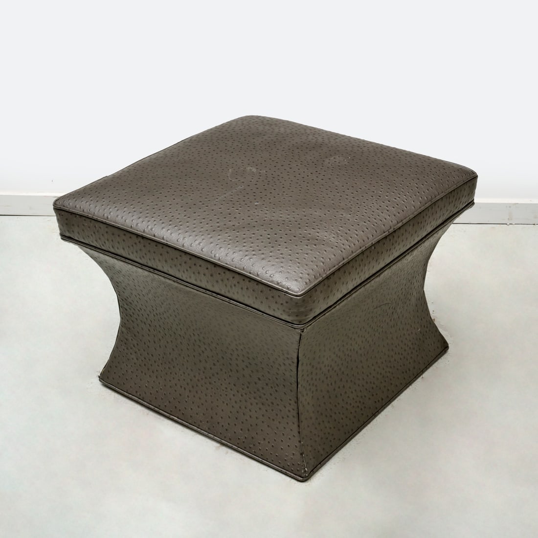 Contemporary ostrich leather ottoman (1 of 5)