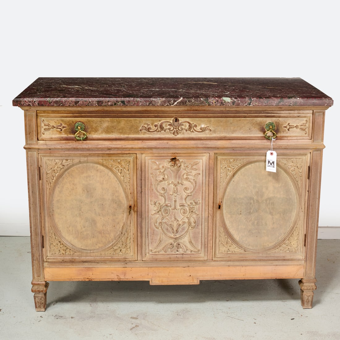 French Neoclassical style limed wood buffet (1 of 8)