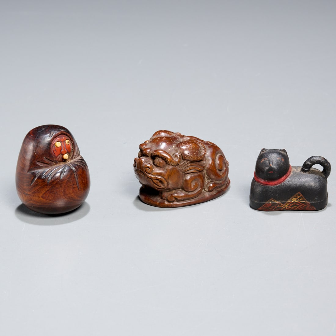 Meiji Period, (3) netsukes (1 of 7)