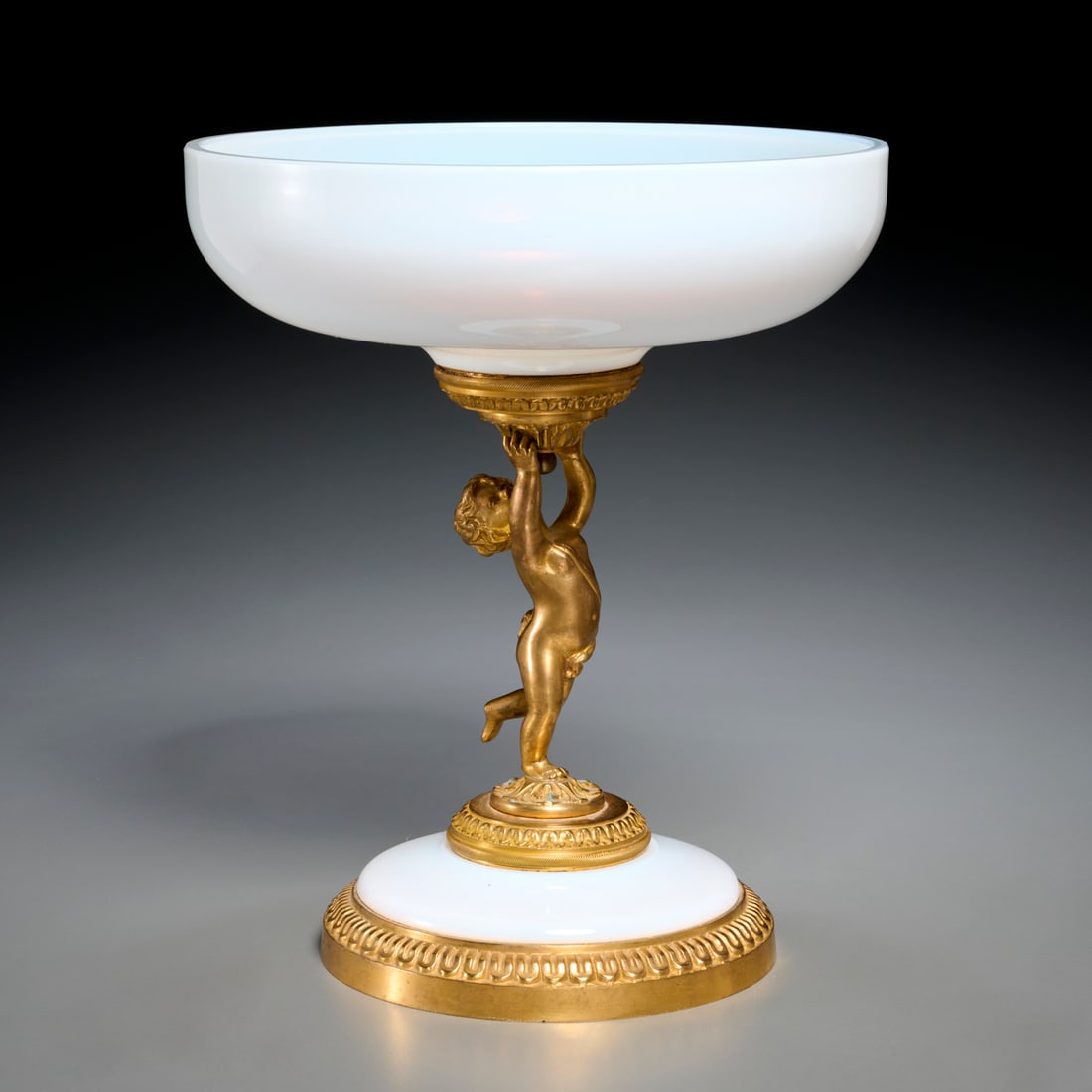 French gilt bronze and opaline glass tazza (1 of 6)
