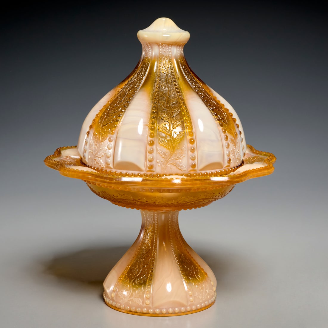 Greentown Glass pedestal cheese / butter dome (1 of 6)