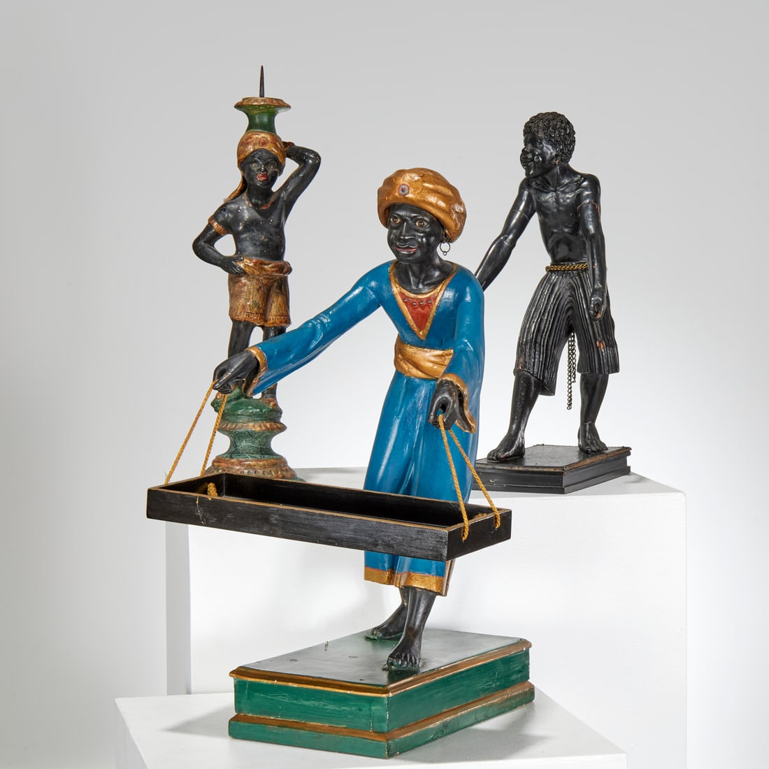 Group (3) Venetian polychromed figures (1 of 8)