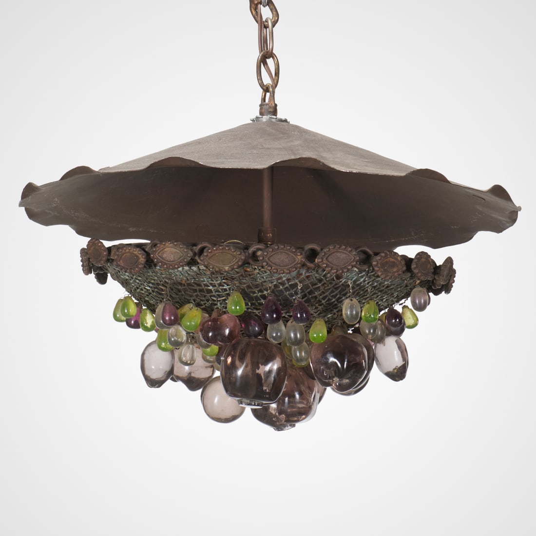 Unusual chandelier with glass fruit drops (1 of 6)