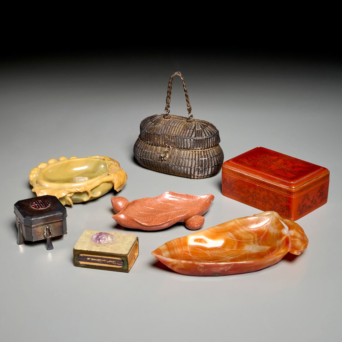 Group Chinese brush washers, boxes, etc. (1 of 7)