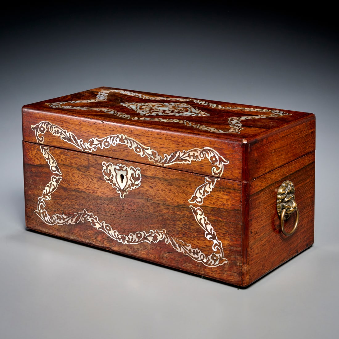 Victorian mother of pearl inlay tea caddy (1 of 8)