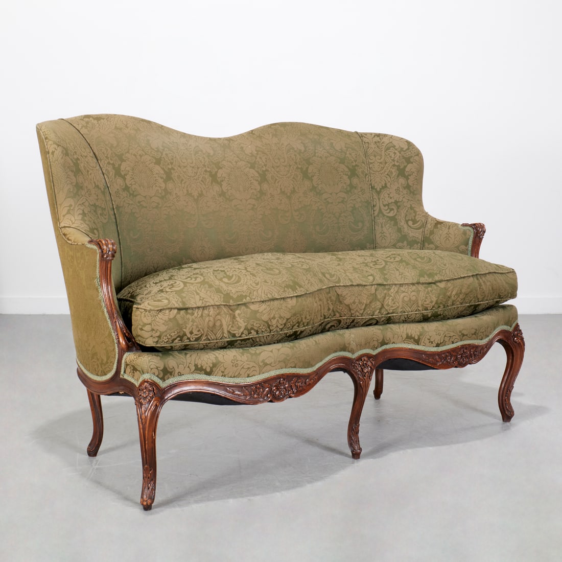 Louis XV style walnut settee (1 of 7)