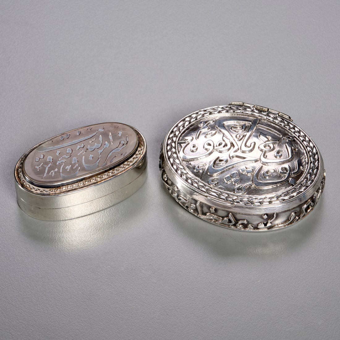 (2) Persian silver boxes (1 of 7)