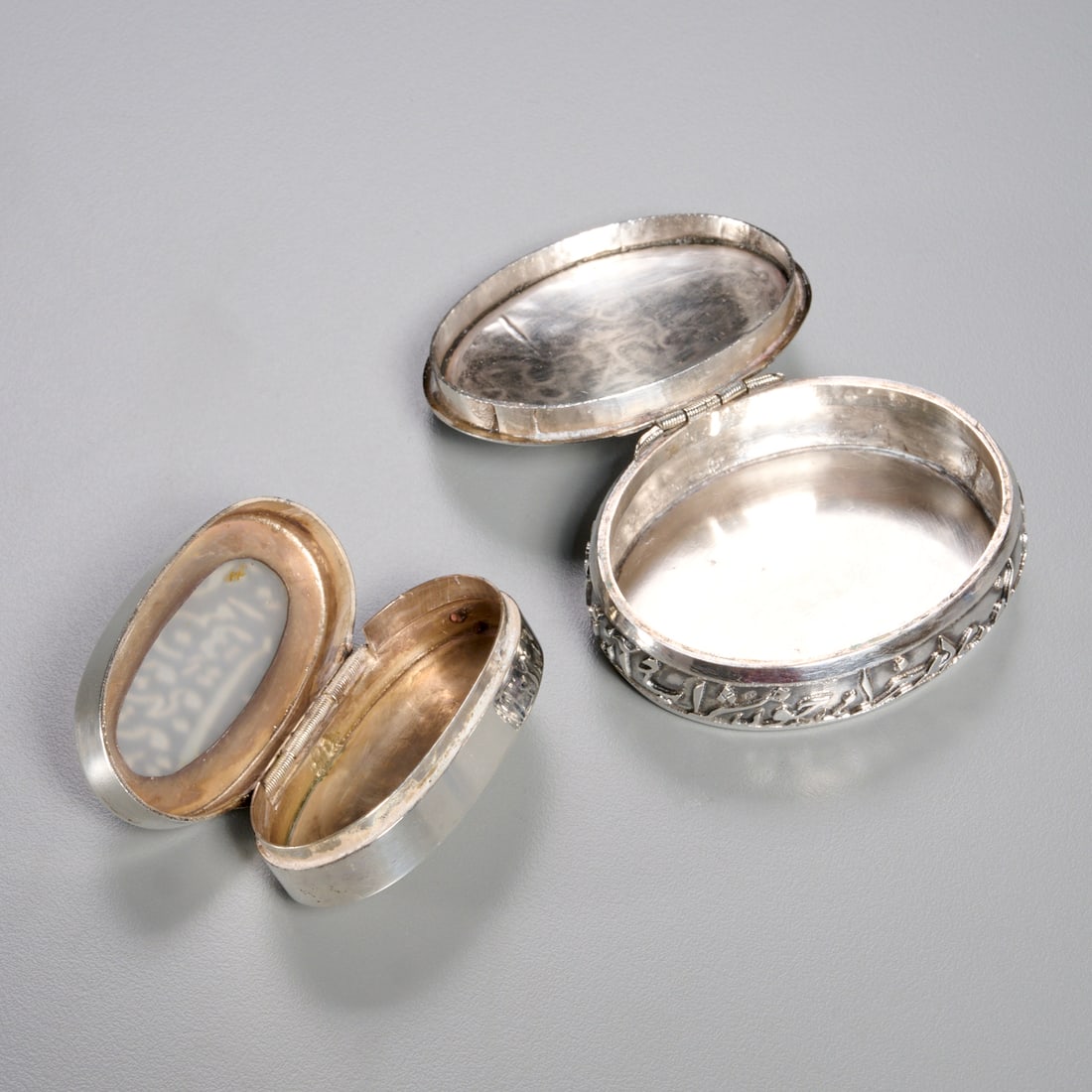 (2) Persian silver boxes - 2