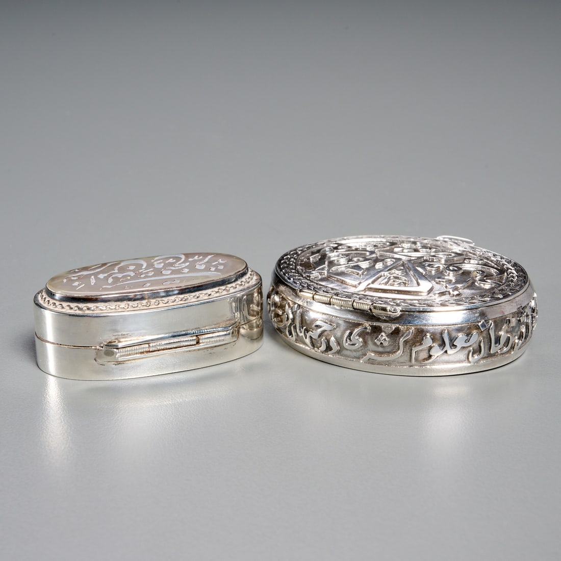 (2) Persian silver boxes - 4