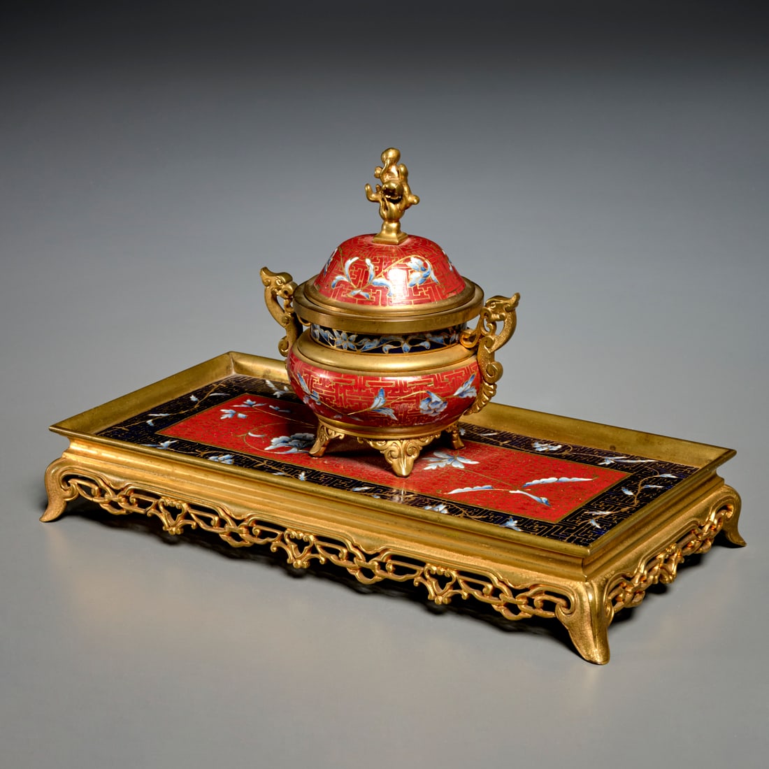 French champleve Chinoiserie inkstand (1 of 6)