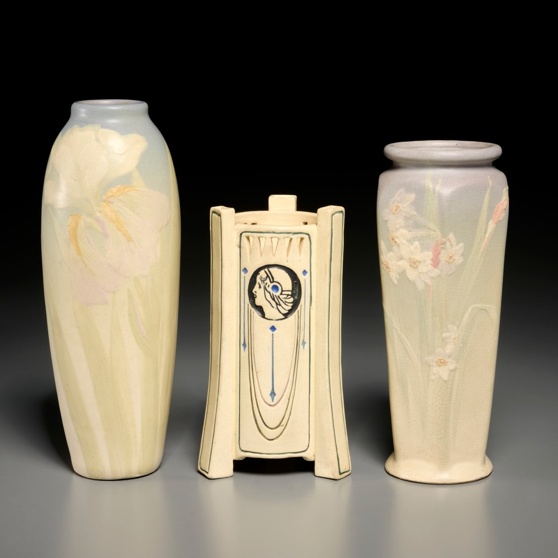 (3) Weller Art Nouveau & Deco pottery vases (1 of 8)