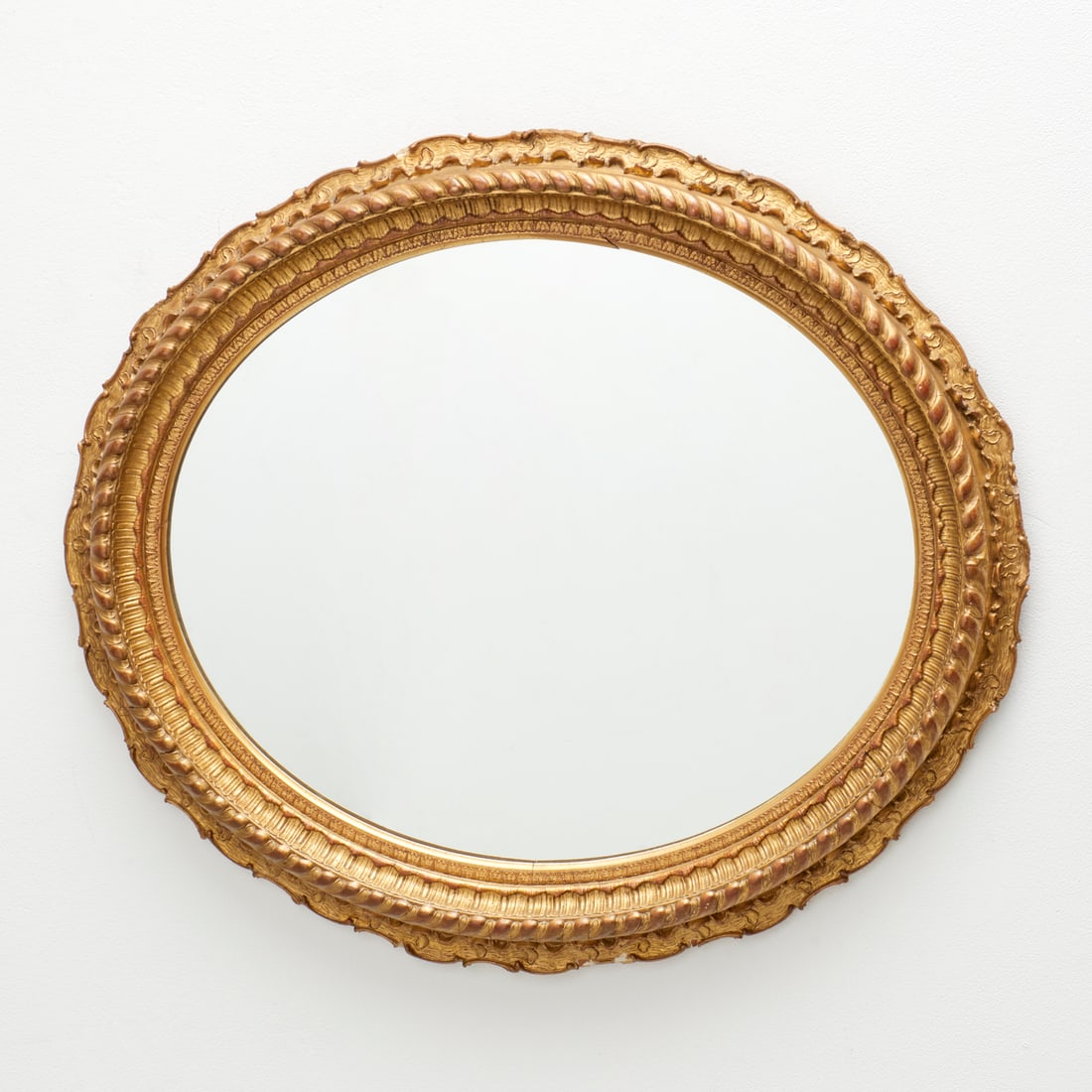 Louis XVI style gilt framed oval mirror (1 of 5)