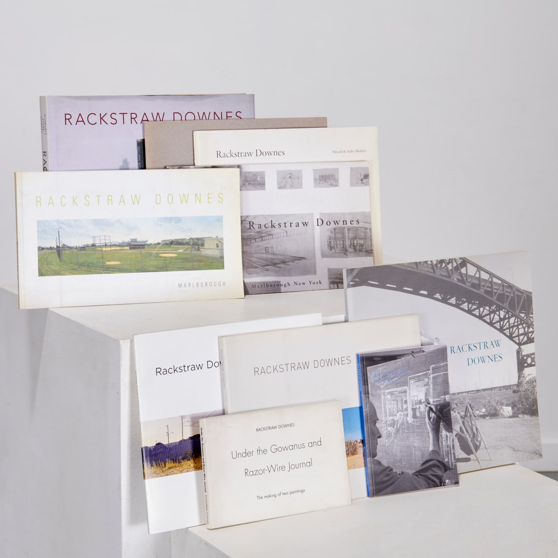 Rackstraw Downes, (10) volumes, one signed: Rackstraw Downes, (10) volumes, one signed, Includes: Under the Gowanus and Razor-Wire Journal: The Making of Two Paintings, Turning the Head Press, 2000; Betty Cunningham Gallery, 2018; Recent Work,