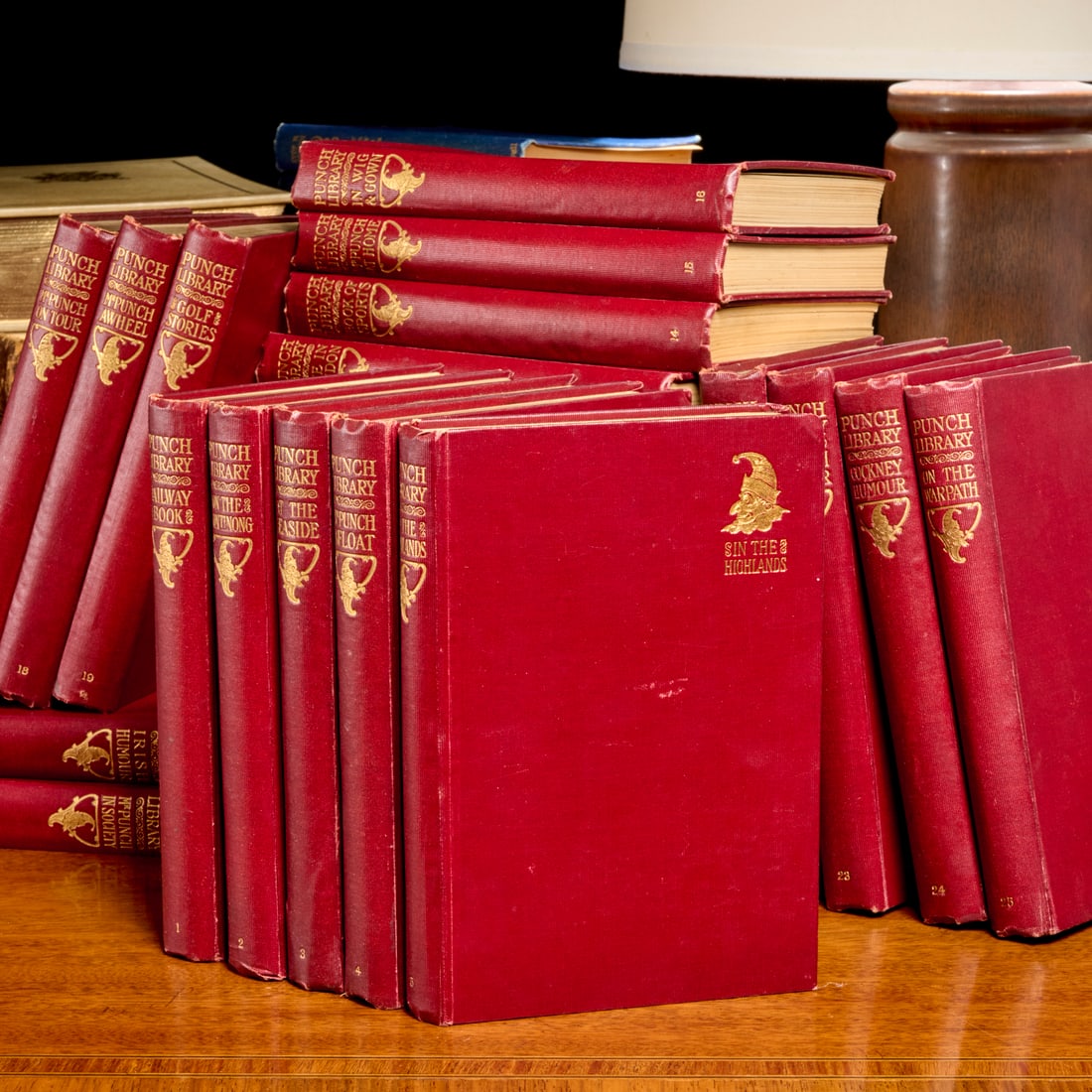 Mr. Punch's Library of Humour, (25) vols.: Mr. Punch's Library of Humour, (25) vols., The Educational Book Co., Ltd, c. 1910, complete in 25 illustrated volumes, 192 pages each, hardcovers, 7.75"h x 5.25"w