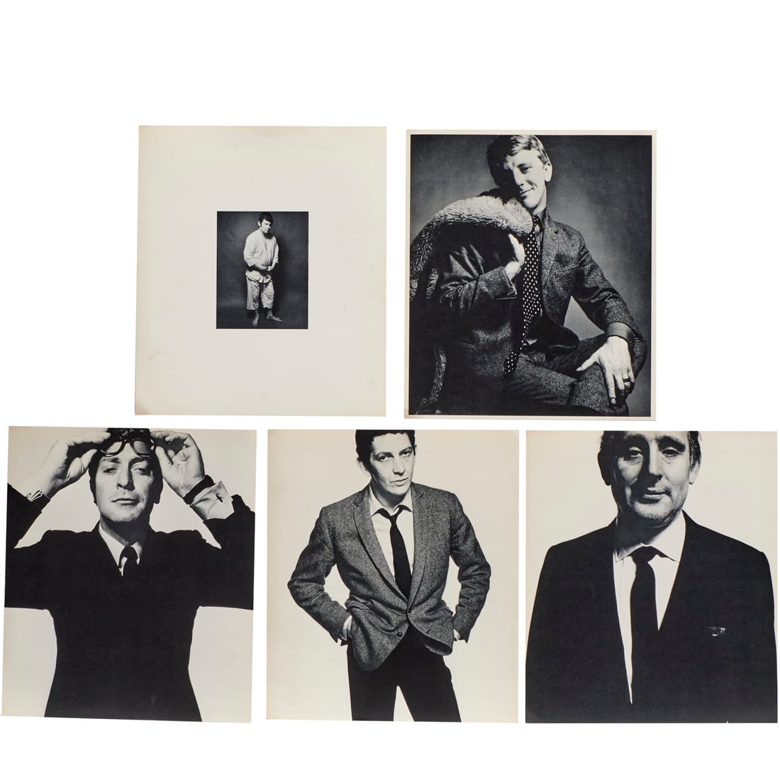 David Bailey's Box of Pin-Ups, 1965, (5) prints: David Bailey's Box of Pin-Ups, 1965, (5) prints, David Bailey (English, b. 1938), loose offset prints of Michael Caine, Brian Morris, Terence Donovan, Jimmy Woolf, and Gerald McCann, published by Weid