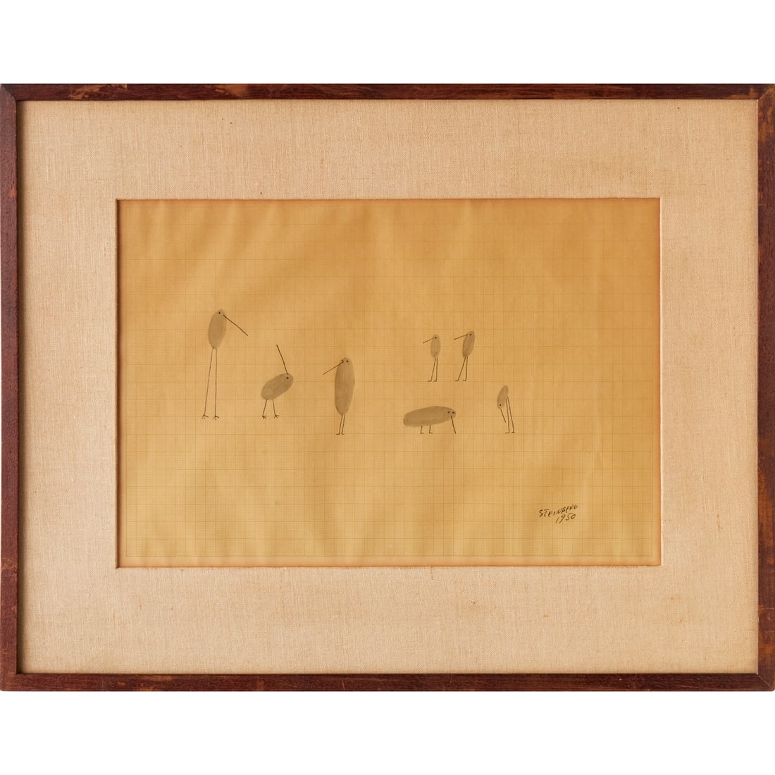 Saul Steinberg, ink on graph paper, 1950 (1 of 6)