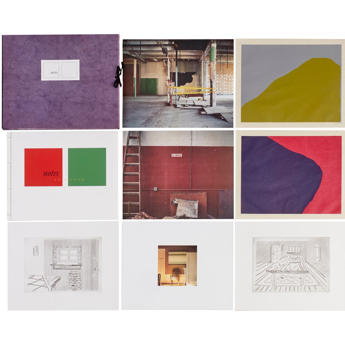 LeWitt, Artschwager, Lawler, Notes on a Room: LeWitt, Artschwager, Lawler, Notes on a Room, Library Fellows of the Whitney Museum of American Art, 1998, text by Gini Alhadeff, Brendan Gill, Daniel Halpern, with signed and numbered loose prints