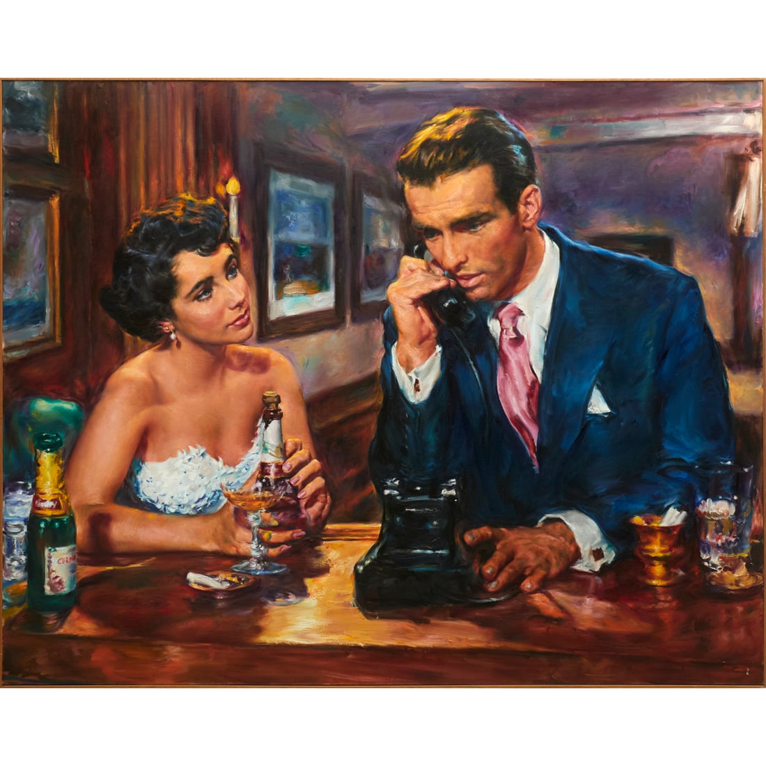 Arsen Roje, large film still oil on canvas, 1986 (1 of 10)