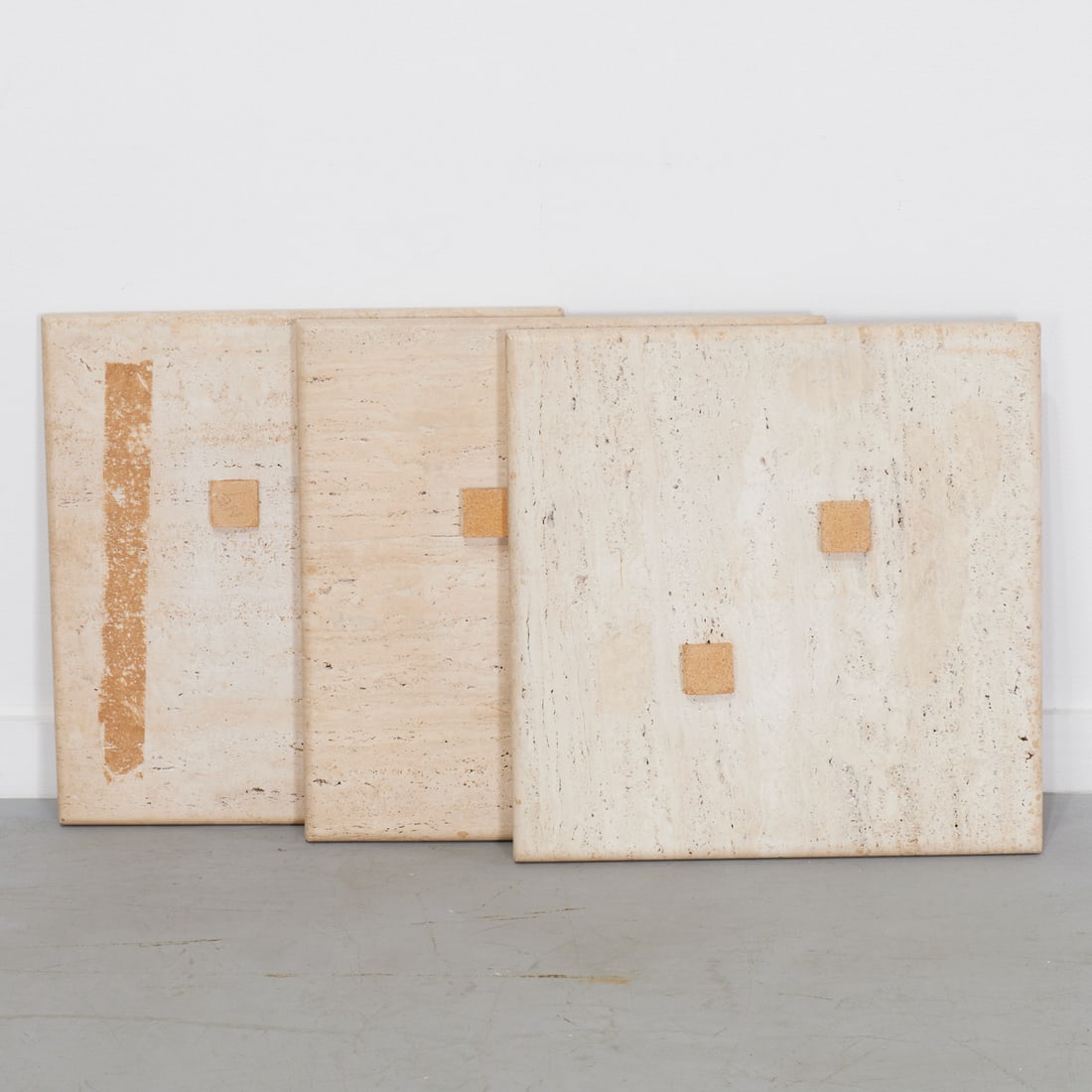 Angelo Mangiarotti (style), travertine table trio - 6