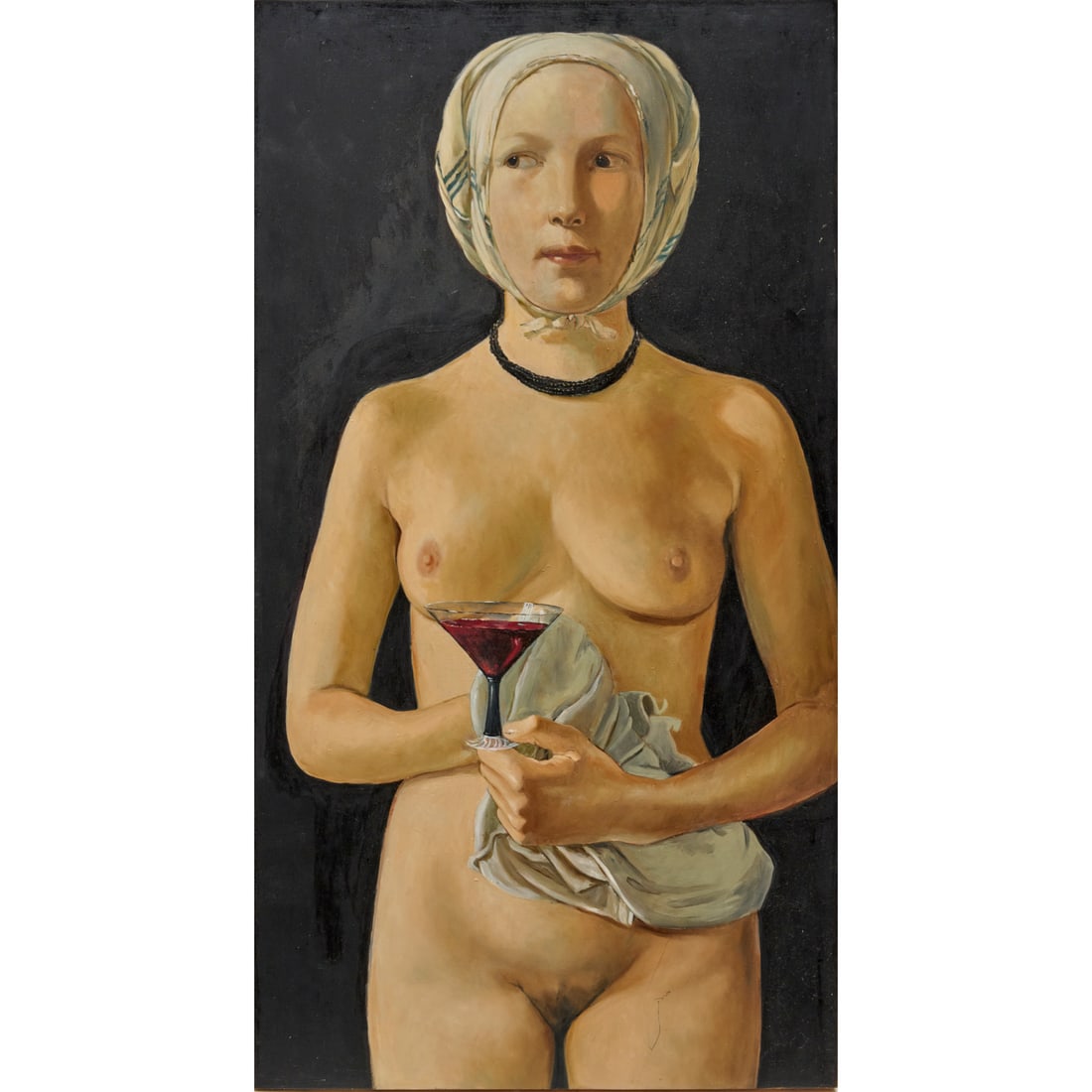 Kathleen Gilje, oil on panel, 2001, ex museum: Kathleen Gilje, oil on panel, 2001, ex museum, Kathleen Gilje (American, b. 1945), "The Fortune Teller, Restored", signed and dated verso, gallery label, 28"h x 15"w Provenance: Deaccessioned works