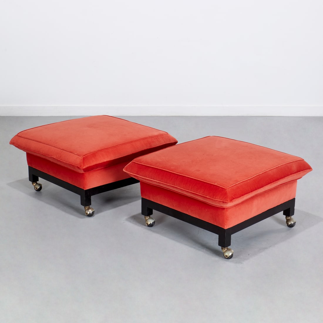 Edward Wormley (style), pair pillow top stools (1 of 6)