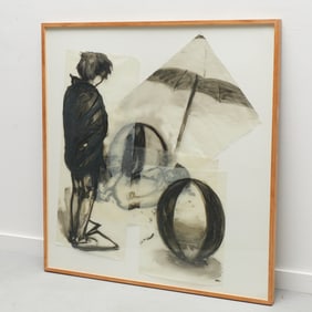 Eric Fischl, oil wash on overlaid glassine, 1982