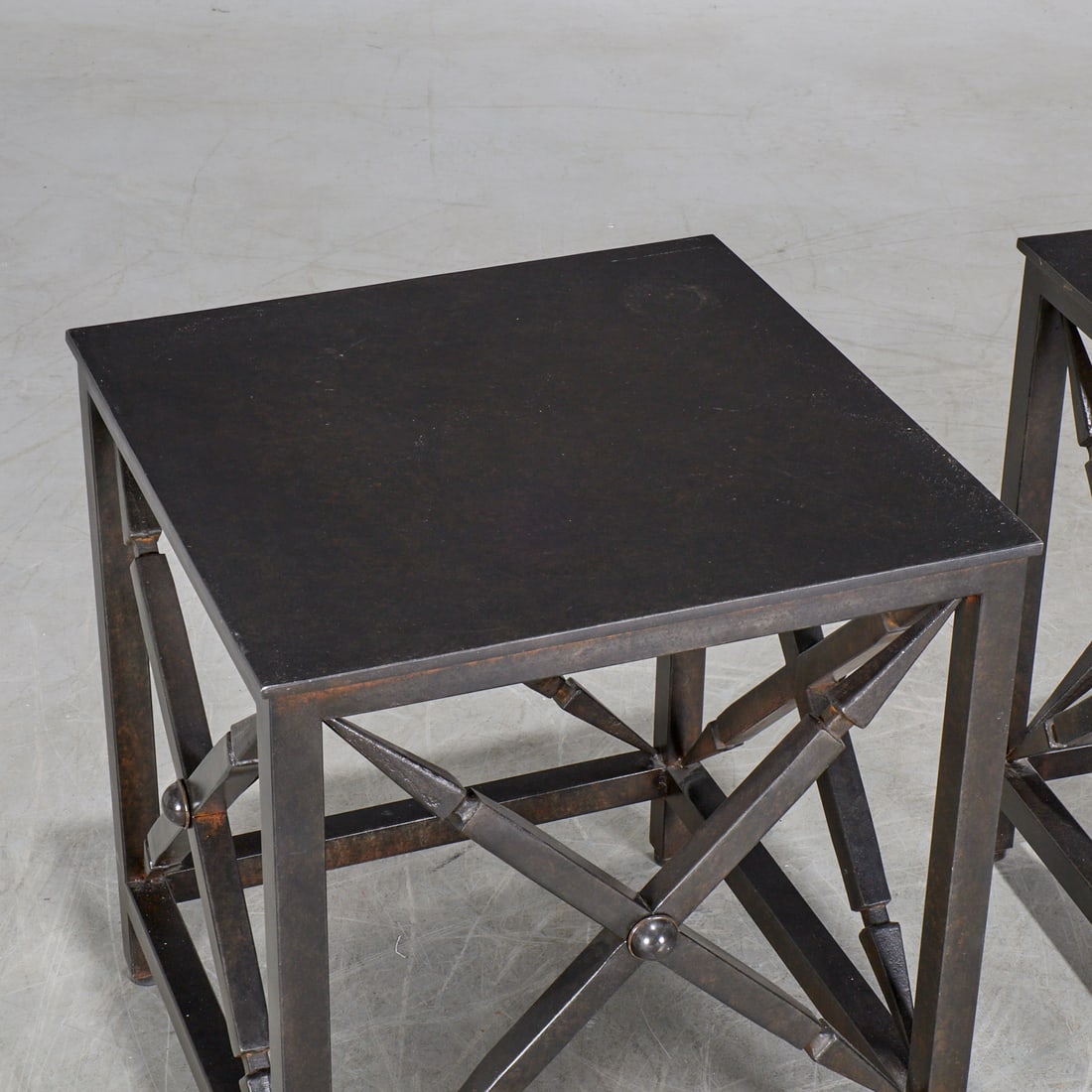 McDevitt Metal, "X-Form" side tables - 2