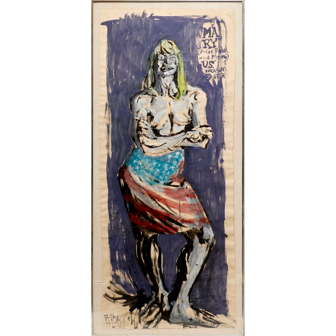 Feliks Topolski, large gouache of Mary Travers (1 of 8)