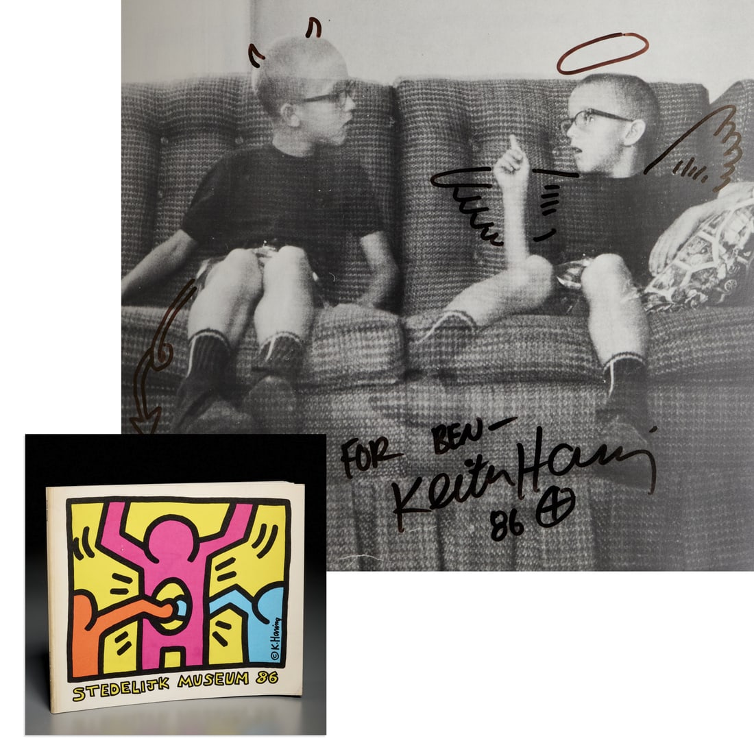Keith Haring, museum catalog, signed with drawing (1 of 9)