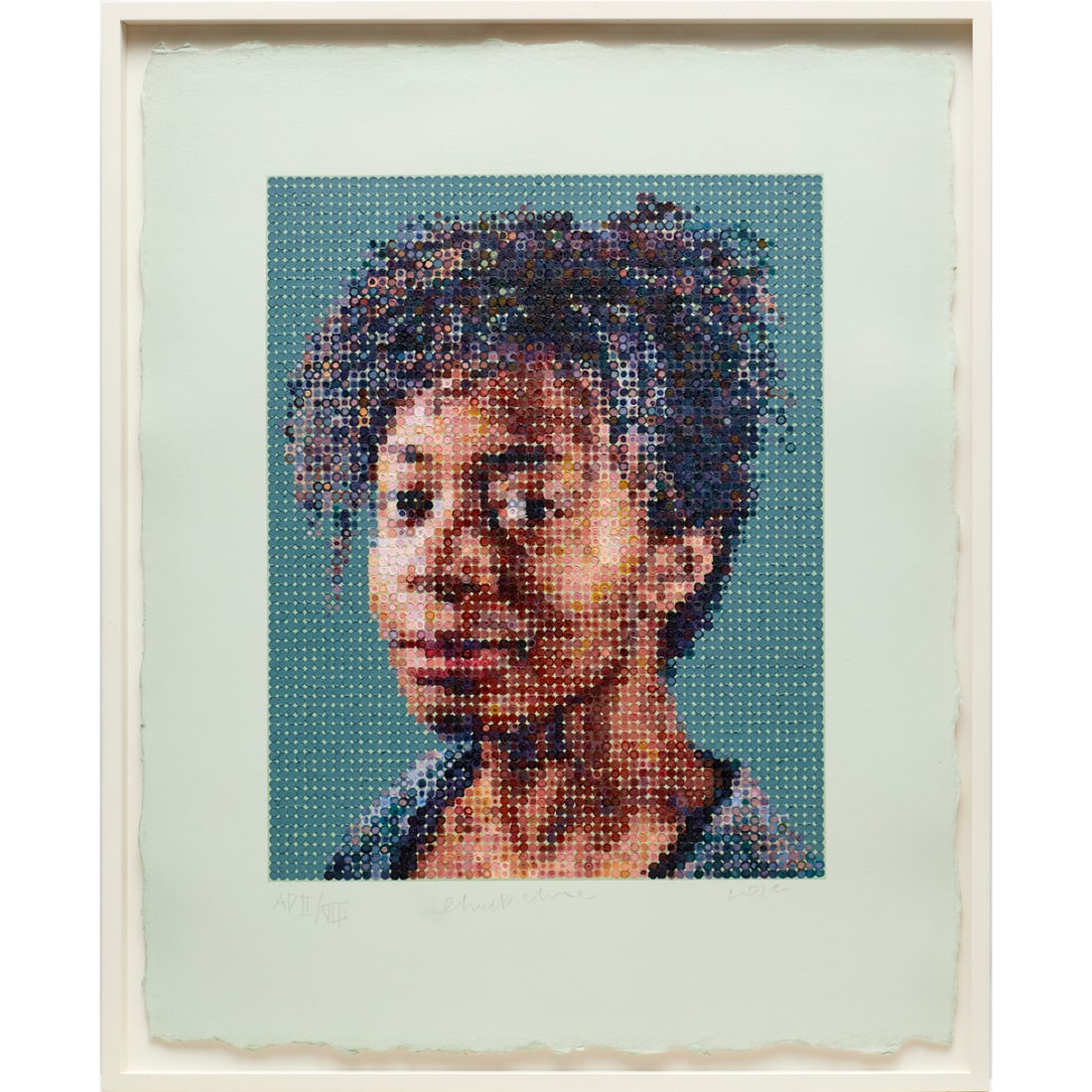 Chuck Close, felt stamp print on paper, 2012 (1 of 8)