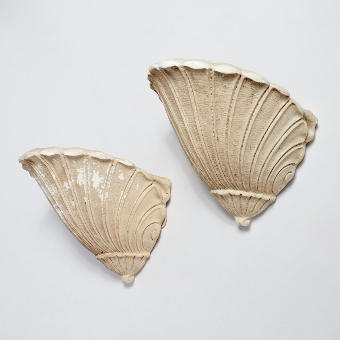 Serge Roche (style), pair shell uplight sconces - 2