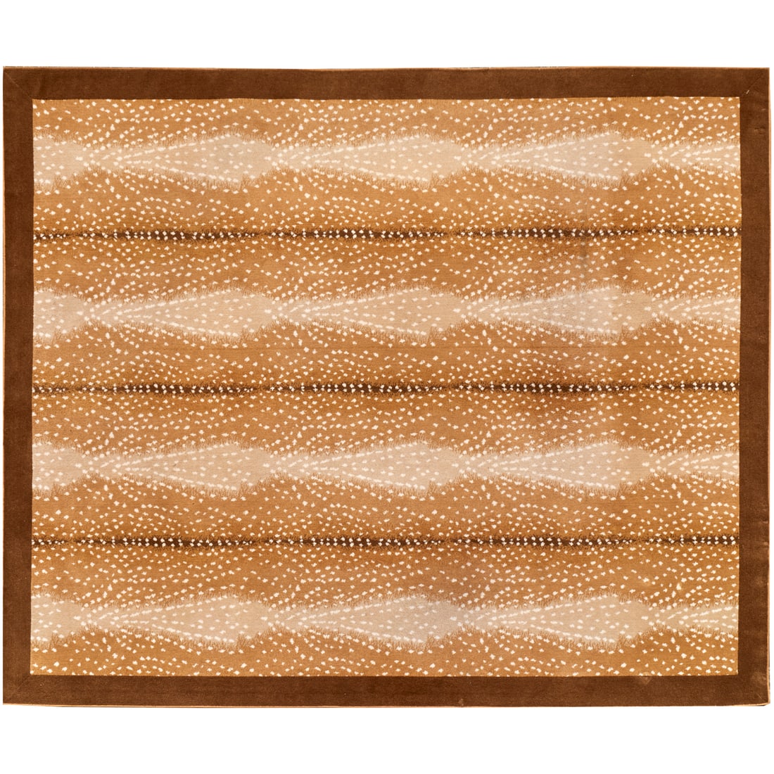 Stark (attrib), "Antelope" carpet: Stark (attrib), "Antelope" carpet, 20th c., animal print pattern with brown border, unmarked, approx. 11'11"l x 9'11"w Provenance: A Private Collection: 22 Partridge Hill Lane, Greenwich, CT