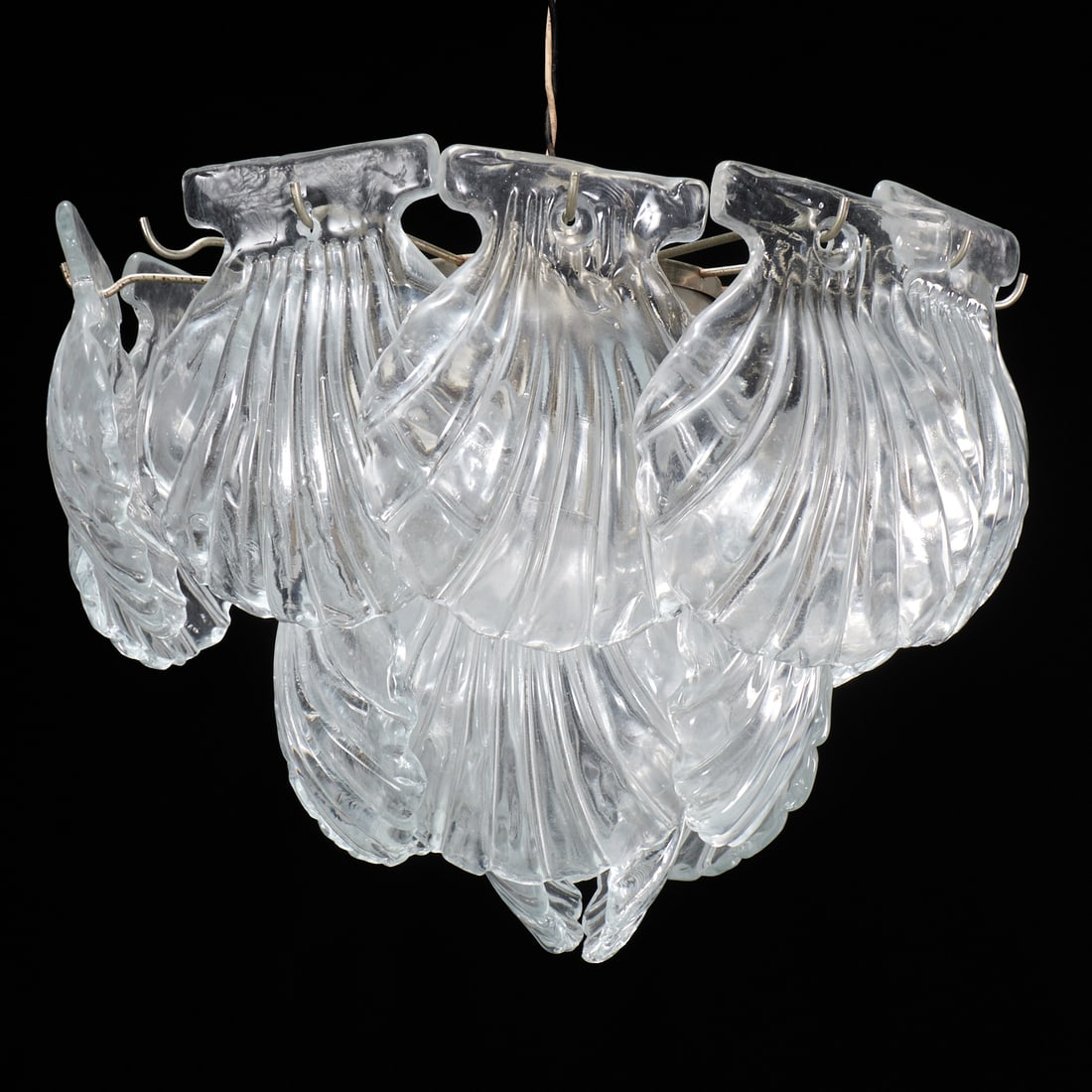 Venini style Murano glass "Shell" chandelier (1 of 7)