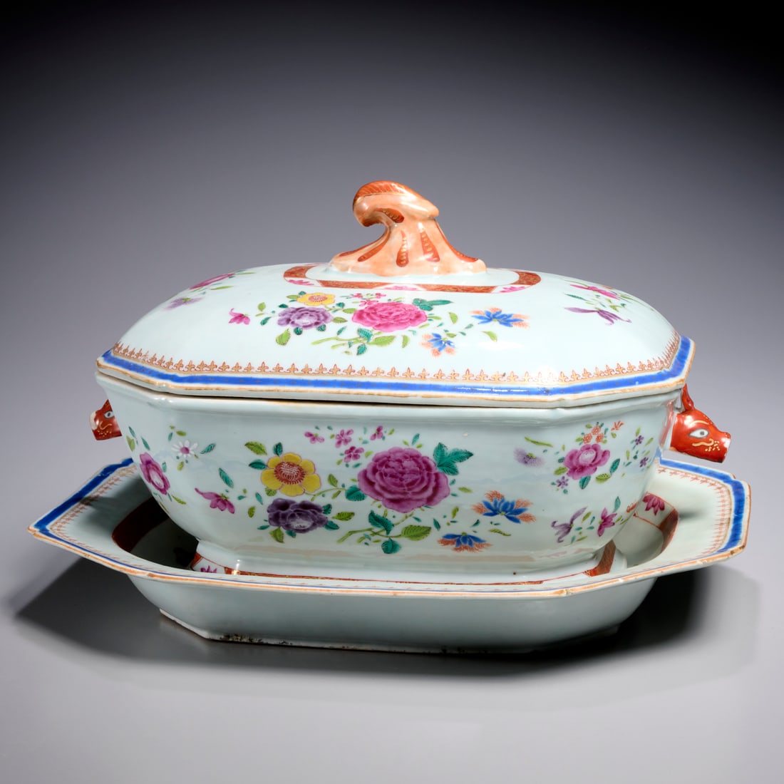Chinese Export famille rose tureen and stand (1 of 9)