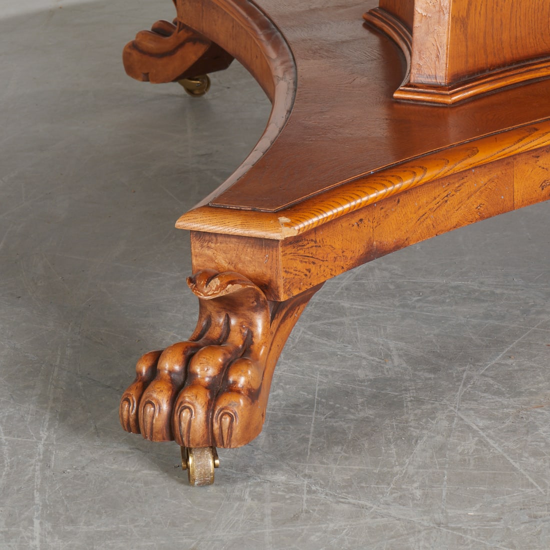 Regency style pollard oak dining table - 2