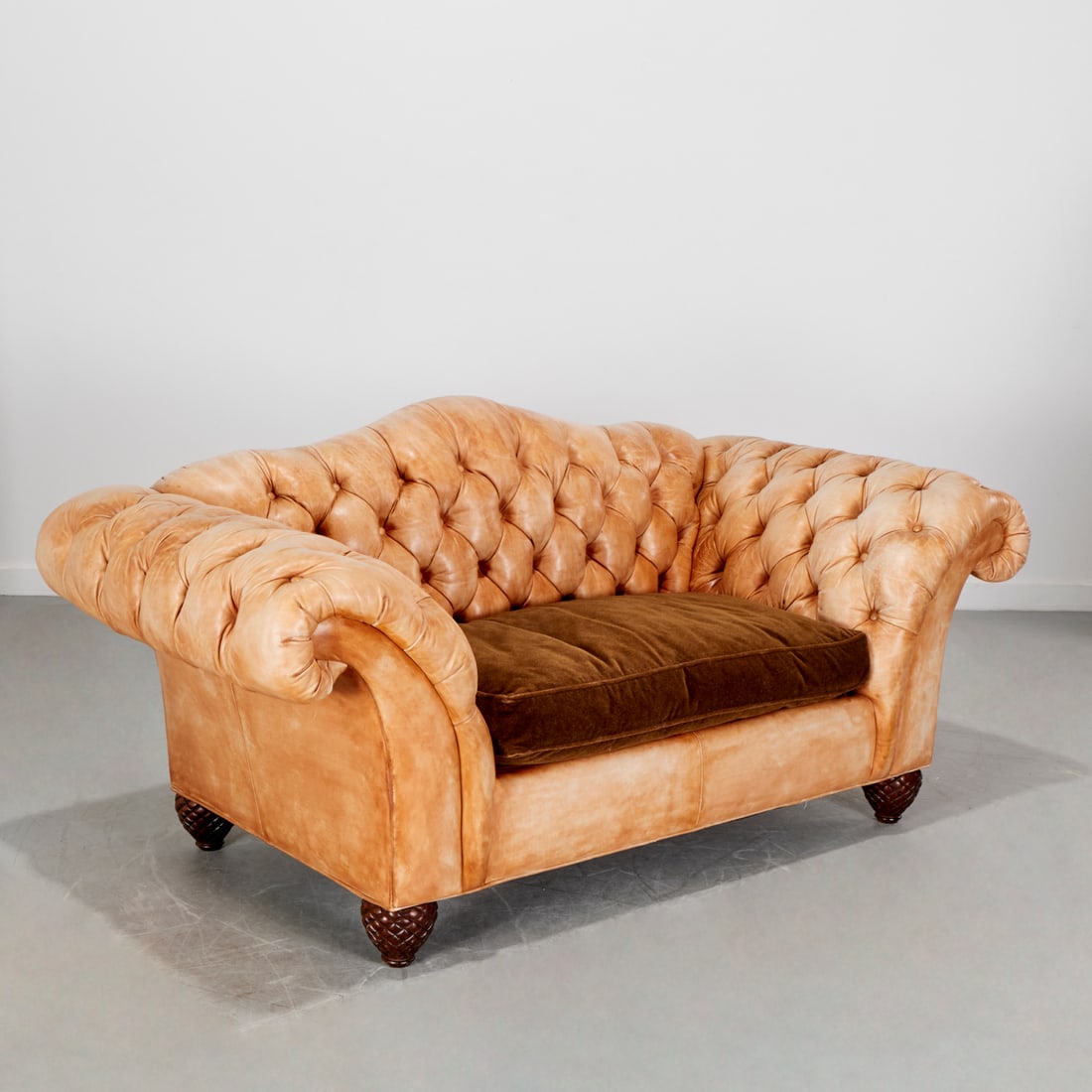 William Alan, leather chesterfield style sofa (1 of 9)