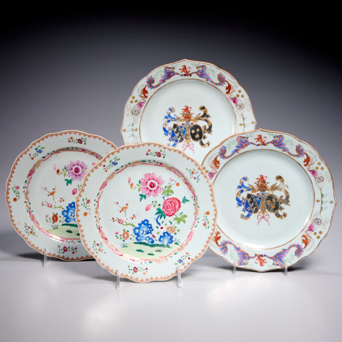 (2) Pairs Chinese Export plates, incl. armorial (1 of 9)