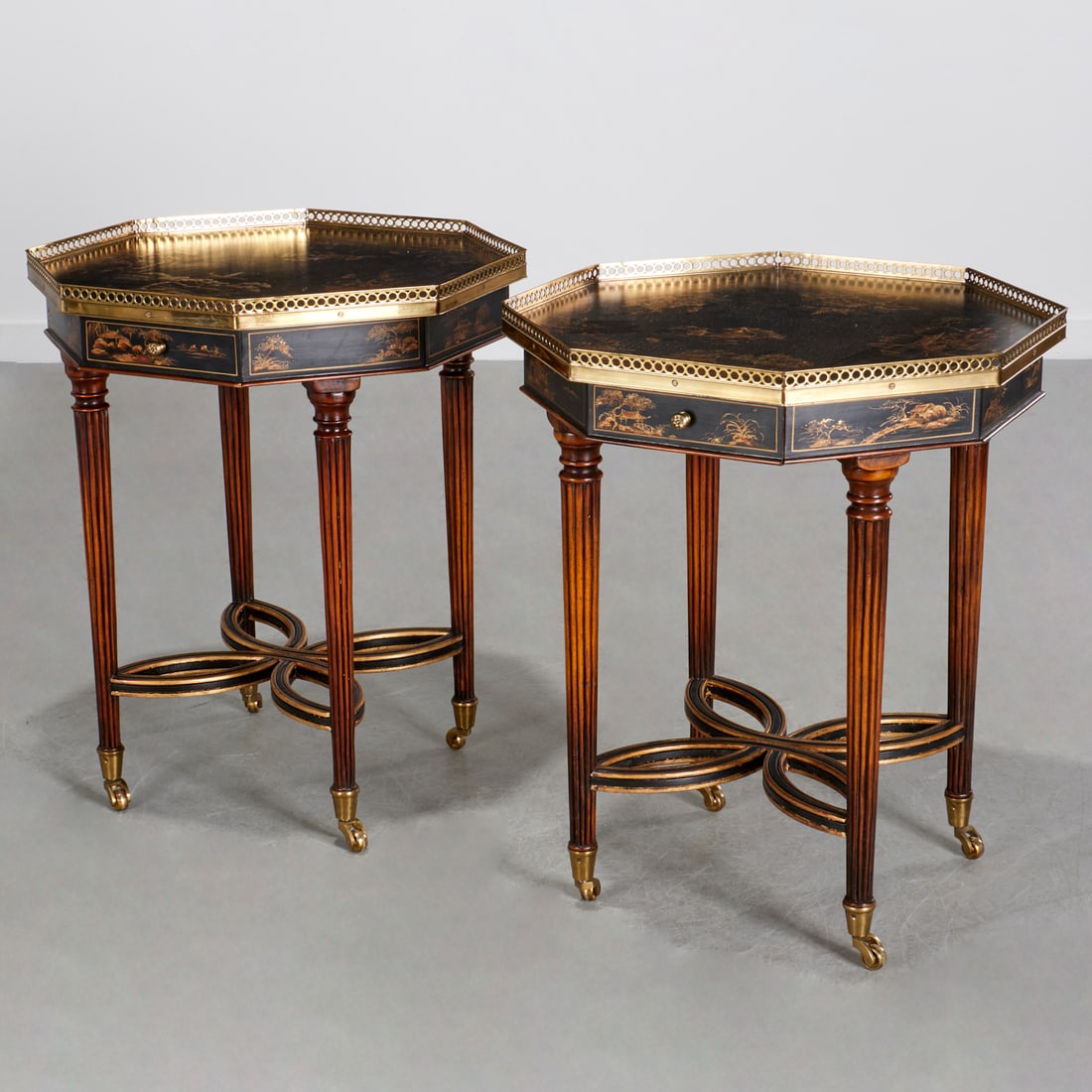 Pair Lillian August Chinoiserie side tables (1 of 6)